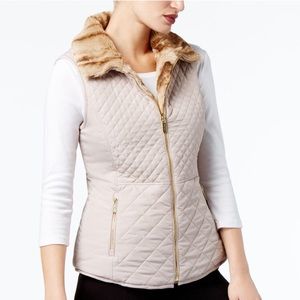 Calvin Klein reversible faux fur vest